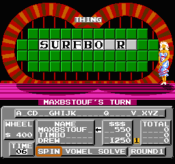 Wheel of Fortune Junior Edition screenshot 3 for NES